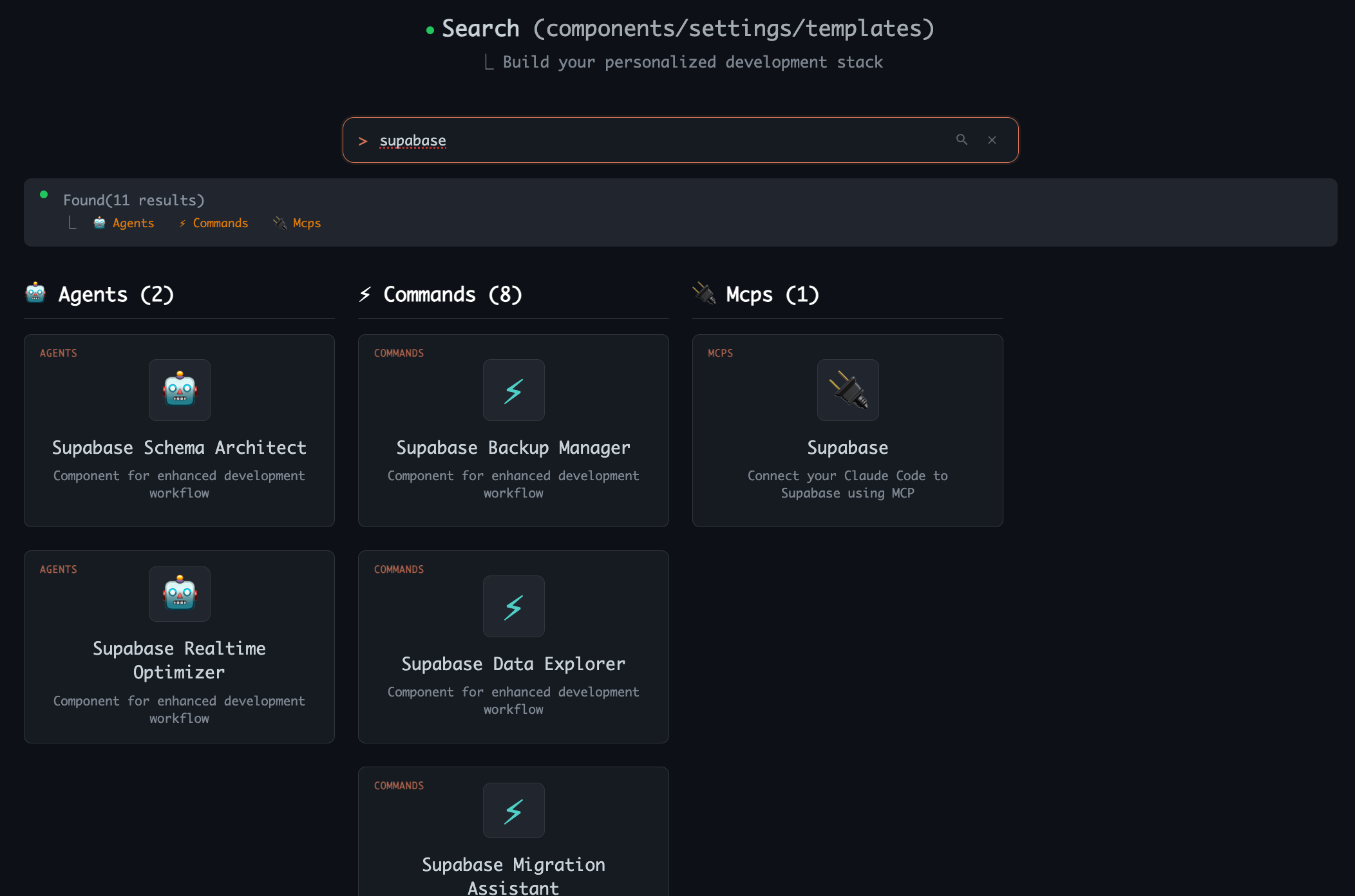 claude-code-templates Claude Code 配置模板源码(CLI 管理·监控) 项目截图 2