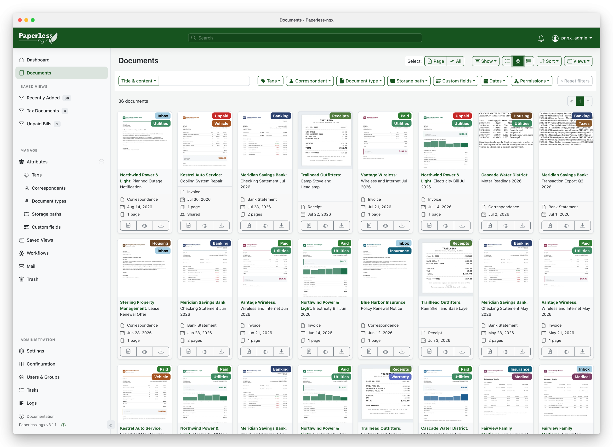 Paperless-ngx 开源文档管理系统源码(OCR·全文检索) 项目截图 2